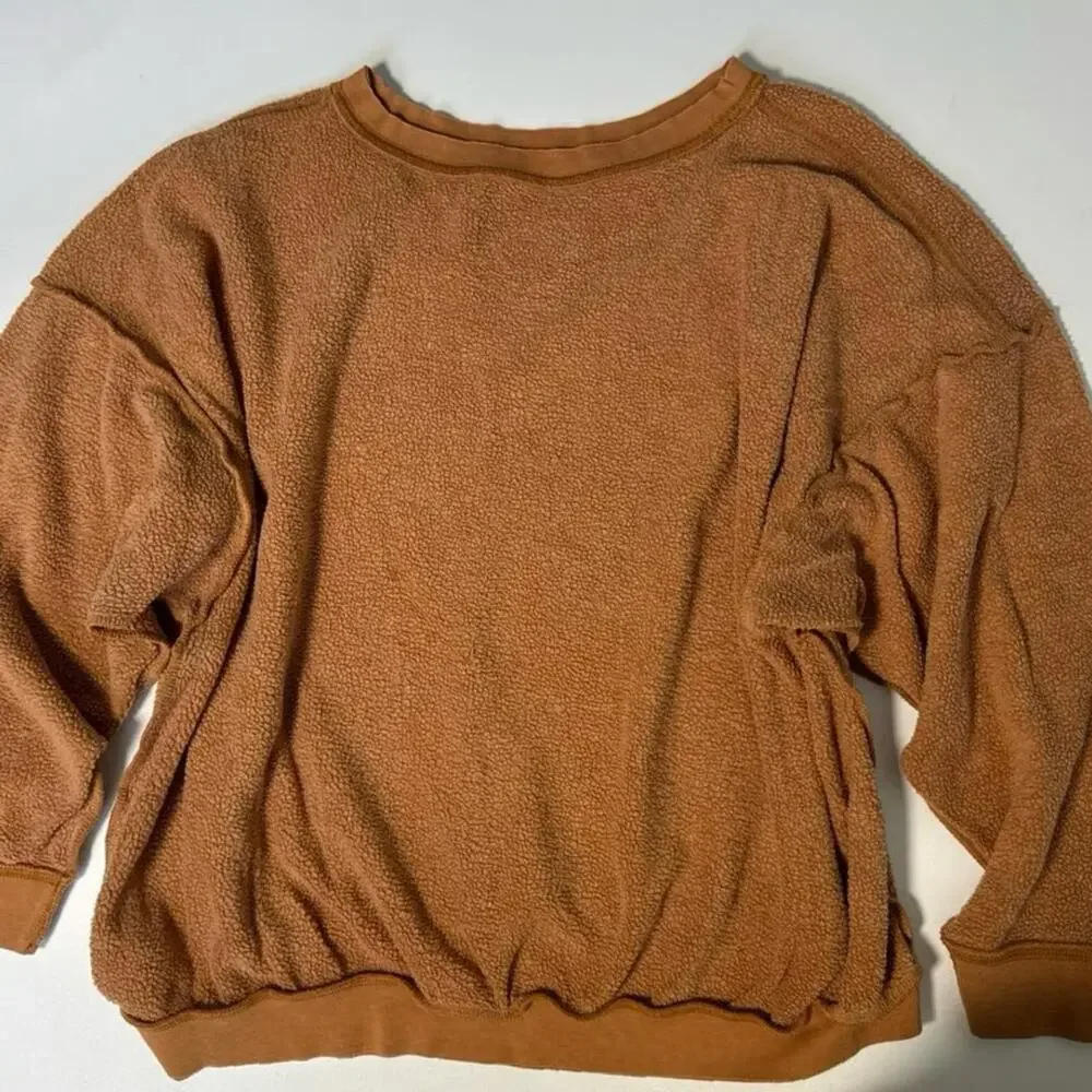 Free People Kelly Oversized Sweat Set Pullover Top Raw Hem Lounge Shorts Size XS